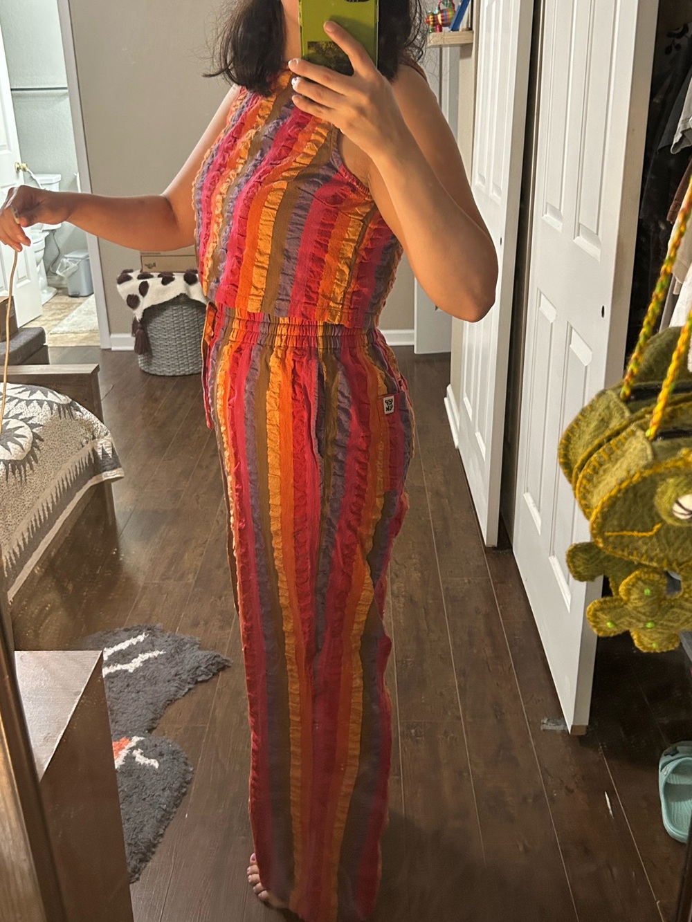 Striped Ruffle Wide-Leg 2-piece - Multicolor - Picture 2 of 2